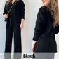 ✨Costume en tricot extensible confortable à col en V pour femme (haut + pantalon)