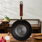 Wok en fonte martelée fait à la main avec couvercl
