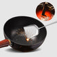Wok en fonte martelée fait à la main avec couvercl