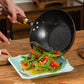 Wok en fonte martelée fait à la main avec couvercl