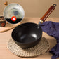 Wok en fonte martelée fait à la main avec couvercl