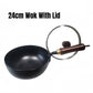 Wok en fonte martelée fait à la main avec couvercl
