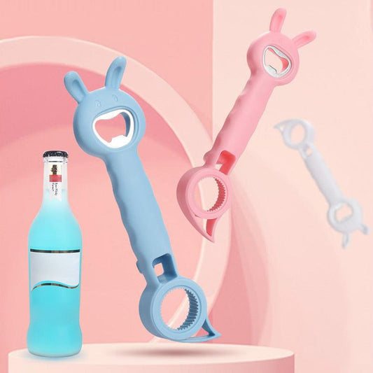 🥫✨ Ouvre-bouteilles et ouvre-bocaux 4-en-1 polyvalent – Outil de cuisine facile à prendre en main
