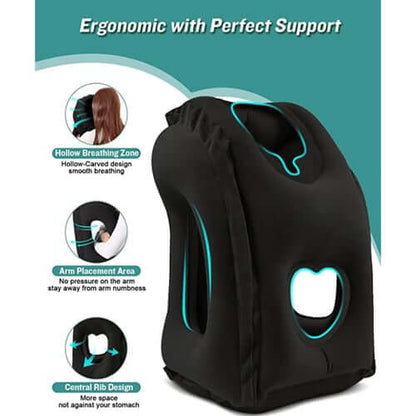 🧳 50% DE RÉDUCTION! 💤 Oreiller de voyage gonflable – Ergonomique & portable ✨