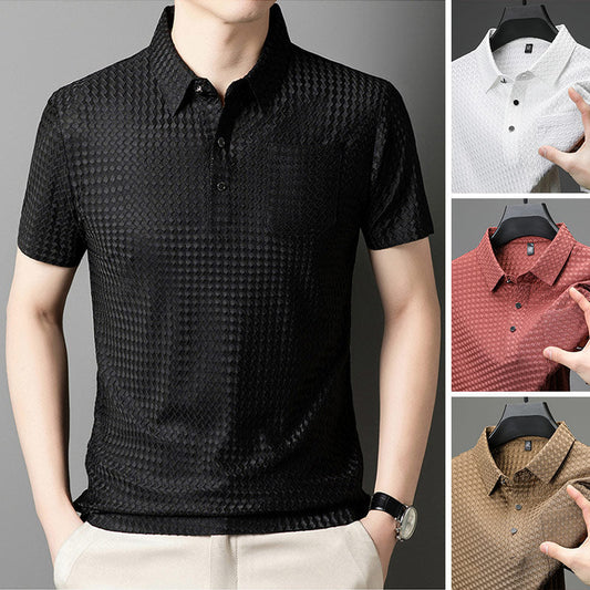 👔 50% DE RÉDUCTION ⏳ Chemise à manches courtes texturées pour hommes – Tissu léger & coupe moderne – Parfaite pour l’été, le bureau ou les sorties – décontractée et élégante ✨🌿☀️