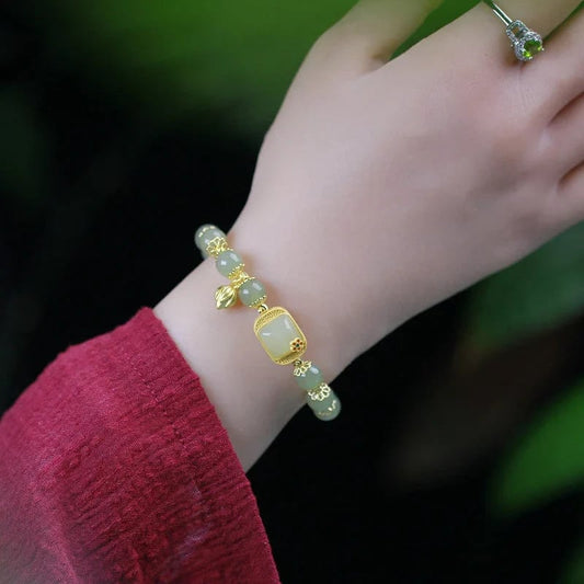 ✨2025 Dernier bracelet✨Bracelet de perles en jade de Hotan