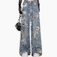 Jean en denim large et déchiré pour femme