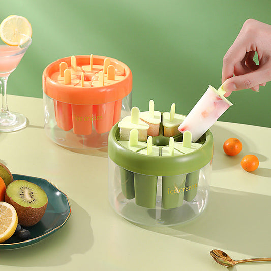 Moule à glaces sans BPA (8 cavités) avec bâtonnets et boîte – Glaces maison saines