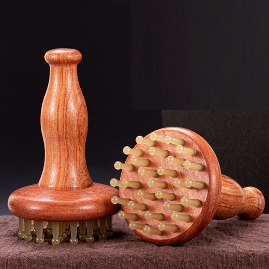 Peigne de massage des méridiens du cuir chevelu en caoutchouc