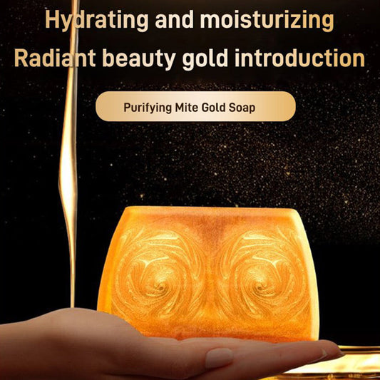 Savon parfumé doré nettoyant en profondeur et hydratant