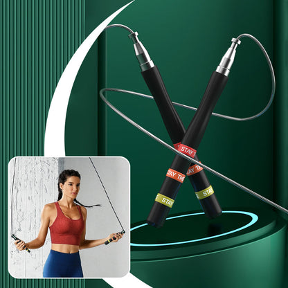 Corde à sauter rétractable et autobloquante à double roulement à billes