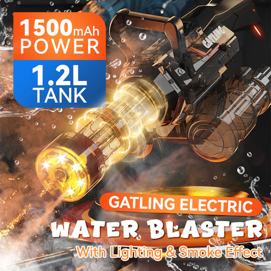 Gatling Electric Water Blaster avec éclairage et effet de fumée