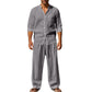 📢📢50 % DE RÉDUCTION !! ⏰Ensemble chemise et pantalon pour homme – Style décontracté, lin respirant, coupe ample