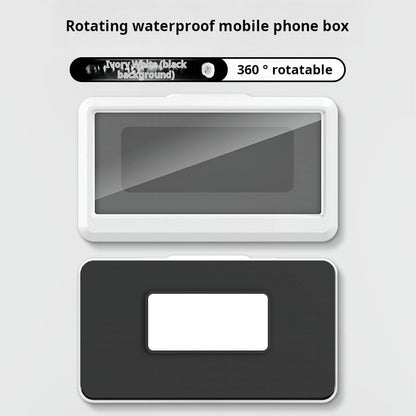 Boîte à téléphone portable étanche et antibuée pour salle de bains, support mural sans perforation pour téléphone portable, outil de visionnage de pièces de théâtre, boîte étanche rotative pour cuisine