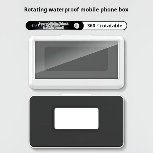 Boîte à téléphone portable étanche et antibuée pour salle de bains, support mural sans perforation pour téléphone portable, outil de visionnage de pièces de théâtre, boîte étanche rotative pour cuisine
