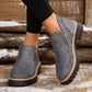🎁Soldes -49 %⏳👢Bottines pour femmes à bout rond et fermeture éclair latérale