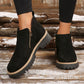 🎁Soldes -49 %⏳👢Bottines pour femmes à bout rond et fermeture éclair latérale