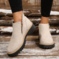 🎁Soldes -49 %⏳👢Bottines pour femmes à bout rond et fermeture éclair latérale