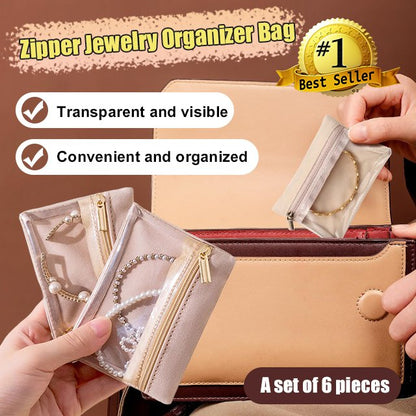 💎 50% DE RÉDUCTION! ✨ Sac de Rangement à Fermeture Éclair pour Bijoux – Multi-compartiments, Protège & Facile à Organiser 📿