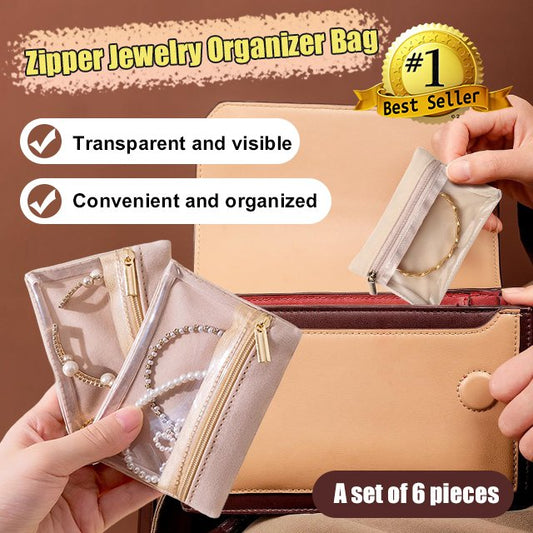 💎 50% DE RÉDUCTION! ✨ Sac de Rangement à Fermeture Éclair pour Bijoux – Multi-compartiments, Protège & Facile à Organiser 📿