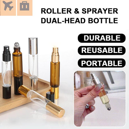 Lot de 2 vaporisateurs à bille pour huiles essentielles de 10 ml, flacon à double tête