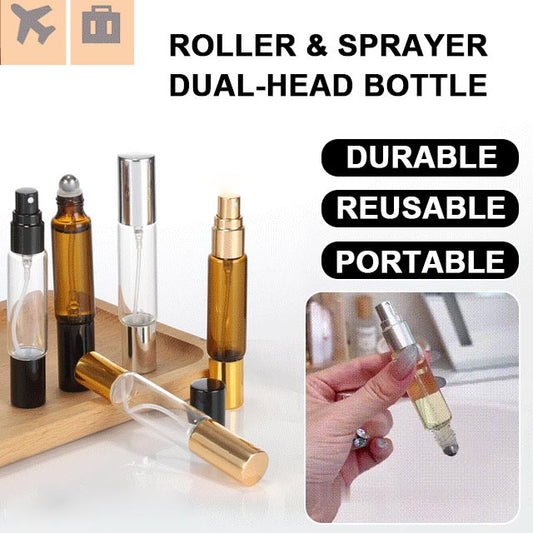 Lot de 2 vaporisateurs à bille pour huiles essentielles de 10 ml, flacon à double tête