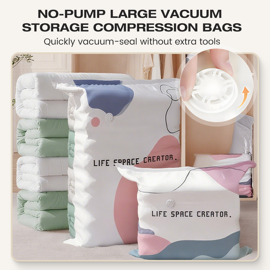 Sacs de compression pour rangement sous vide sans pompe, grand format