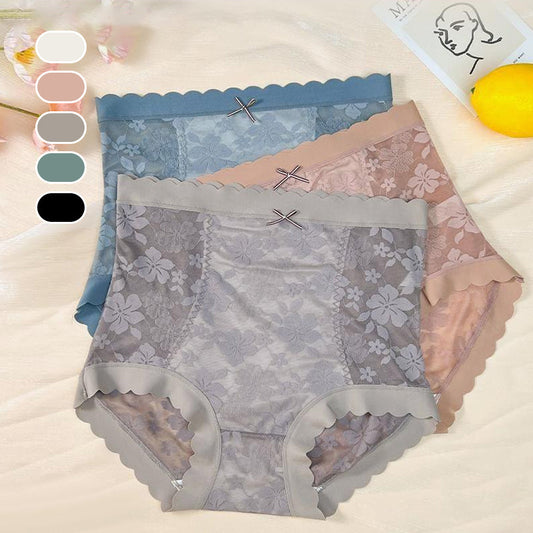 Lot de 3 culottes taille haute en dentelle pour femme