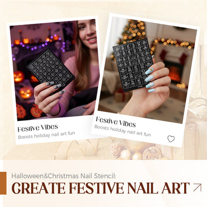 Pochoir pour ongles Halloween & Noël : créez des motifs festifs