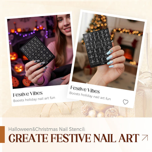 Pochoir pour ongles Halloween & Noël : créez des motifs festifs