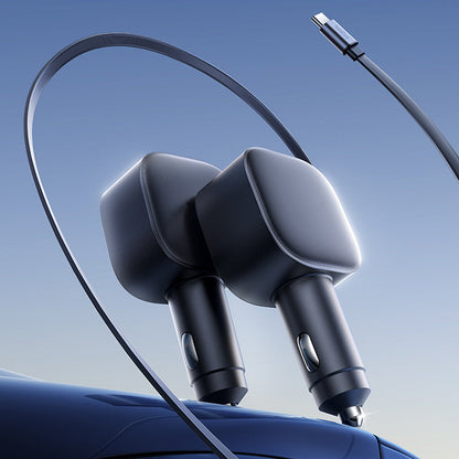 Chargeur de Voiture Compact à Câble Rétractable