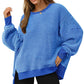 Sweat-shirt Décontracté à Col Ras du Cou avec Blocs de Couleur et Fente Latérale