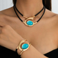 ✨🐌Nouveau design 2025📿#Ensemble en pierre acrylique « Ensemble collier et bracelet bohème vintage