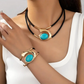 ✨🐌Nouveau design 2025📿#Ensemble en pierre acrylique « Ensemble collier et bracelet bohème vintage
