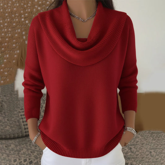 Pull élégant et confortable pour femme avec col bénitier