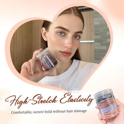Lot de 100 élastiques à cheveux très extensibles dans un pot