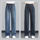 Women's High-Waisted Straight-Leg Jeans