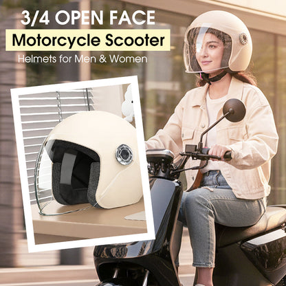 Casques de moto ouverts aux trois quarts pour hommes et femme