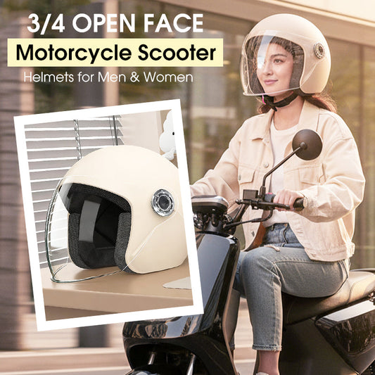 Casques de moto ouverts aux trois quarts pour hommes et femme