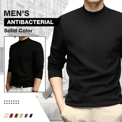 Haut thermique à manches longues antibactérien pour homme, couleur uni