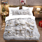 🎄 50 % DE RÉDUCTION MAINTENANT ! ✨ Ensemble de housse de couette 3 pièces festif pour Noël - Polyester brossé doux avec motifs de Noël pour une décoration saisonnière chaleureuse 🛏️
