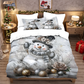 🎄 50 % DE RÉDUCTION MAINTENANT ! ✨ Ensemble de housse de couette 3 pièces festif pour Noël - Polyester brossé doux avec motifs de Noël pour une décoration saisonnière chaleureuse 🛏️