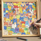 🐱Cadre photo en bois en forme de puzzle avec un chat, à peindre soi-même