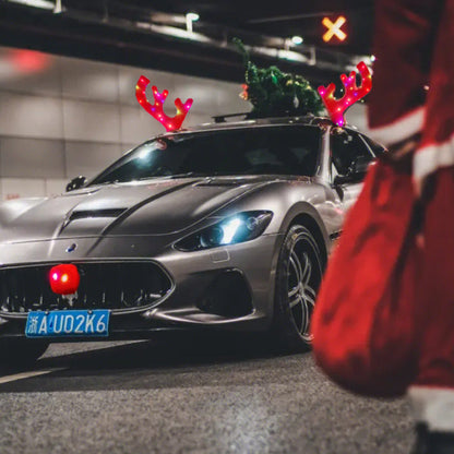 Ensemble de Décoration de Noël en Forme de Bois de Renne et de Nez pour Voiture