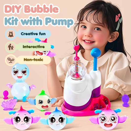 🎄 SOLDES DE NOËL 50% DE RÉDUCTION! ✨ Kit de Bulles DIY avec Pompe pour Enfants - 200 mL de Solution à Bulles avec 6 Accessoires pour des Heures de Jeu 🫧🌟
