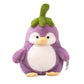 Adorable pingouin aubergine en peluche ultra-douc