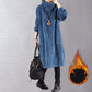 ✨60% de réduction ! 🎅👗 Robe Longue Femme en Velours Côtelé - Coupe Ample & Col Haut | Confort Douillet Absolu, Livraison Rapide 📦🍂