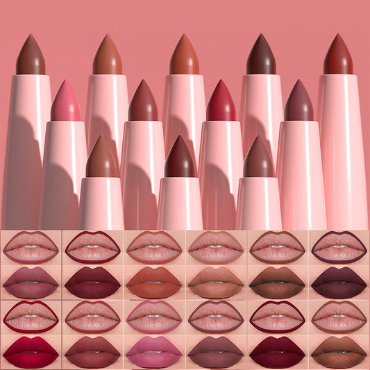 🔥Offres exceptionnelles – Coffret de 12 rouges à lèvres mats et crayons à lèvres (étui en bois) – Pour des lèvres parfaitement dessinées, quel que soit votre look ✨
