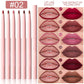 🔥Offres exceptionnelles – Coffret de 12 rouges à lèvres mats et crayons à lèvres (étui en bois) – Pour des lèvres parfaitement dessinées, quel que soit votre look ✨