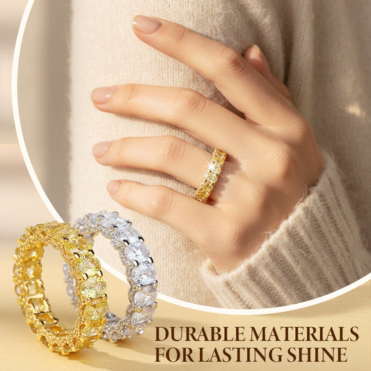 🔈🔈50% de réduction💍Bague de mode en zircon scintillant plein cercle💎